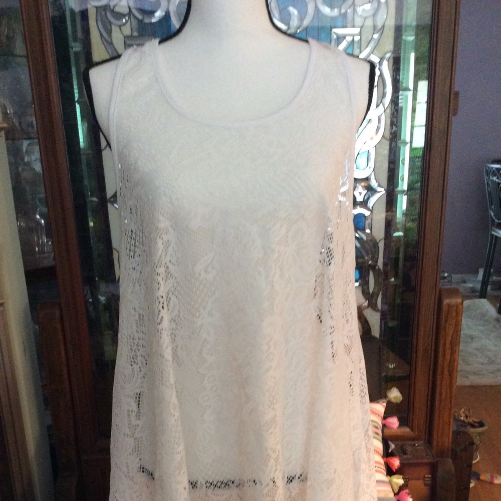 White Lace Swimsuit coverup NWT